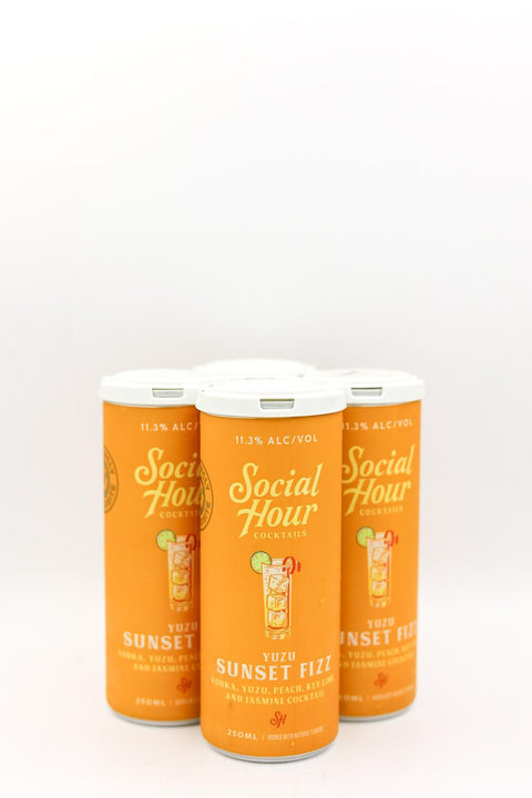 Social Hour Cocktails Yuzu Sunset Fizz Four Pack 250ml