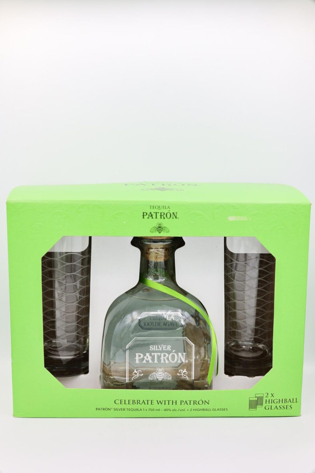 Patron Silver with High ball glass