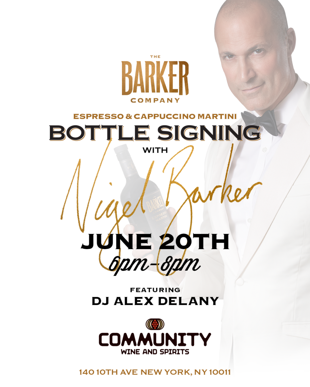 Taste Espresso and Cappuccino Martinis with Nigel Barker Friday June 20 6-8 PM