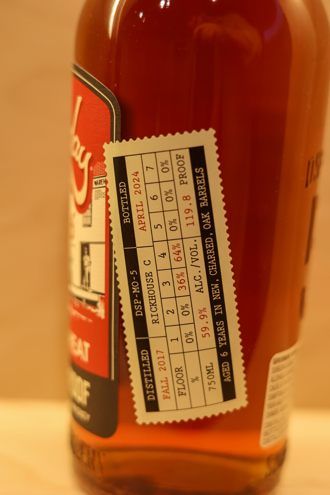 Holladay Soft Red Wheat Rickhouse Proof Missouri Straight Bourbon Whiskey 750ml